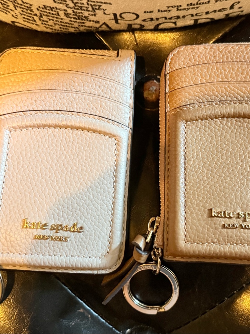 kate spade ♠️ knott cardholder with keyring - pebble leather-2 set